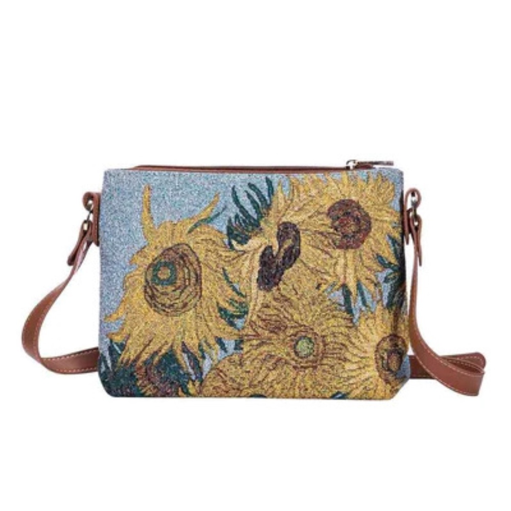 Small Bag by Signare Art of Tapestry Multi Color with Sunflowers